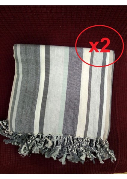 2 Adet Pamuk-Keten Peştemal (100X180)-MELISA