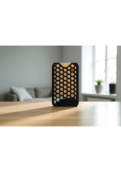 3D Kayar Kartlık – Petg Malzeme, Bal Peteği ve Üçgen Desenli, Siyah Renk