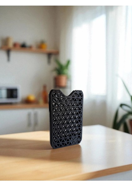 3D Kayar Kartlık – Petg Malzeme, Bal Peteği ve Üçgen Desenli, Siyah Renk indirimleri