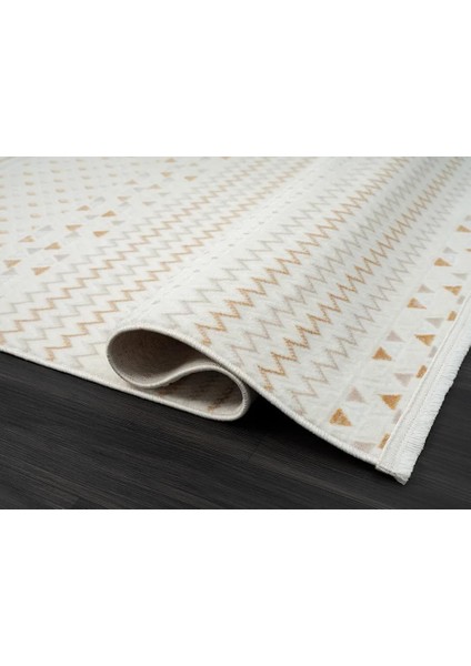Lotus Plus 08582A Beyaz Halı Bej Kilim Desenli Modern Ince Akrilik Tozuaz Salon Halısı Yatak Odası fırsatları