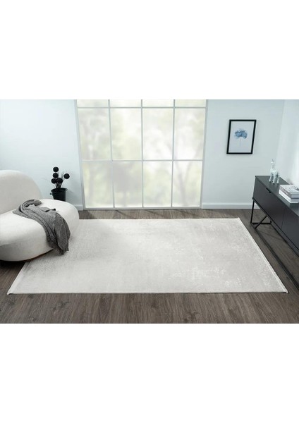 Elegance EG014A Beyaz Halı Sedef Geometrik Detaylı Modern Viskon Doğal Iplik Bambu Halı Tozu Az fiyatları