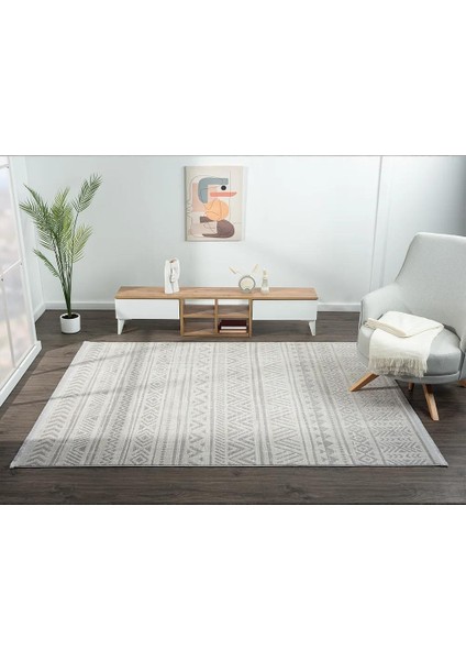 Lotus 8575 Gri Iskandinav Desenli Modern Ince Akrilik Tozuaz Salon Yatak Odası Halısı Koridor fiyatları