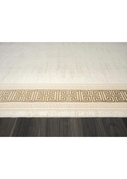 Elegance EG009A Bej Gold Çerçeveli Modern Viskon Doğal Iplik Bambu Tozu Az Salon Halısı indirimleri
