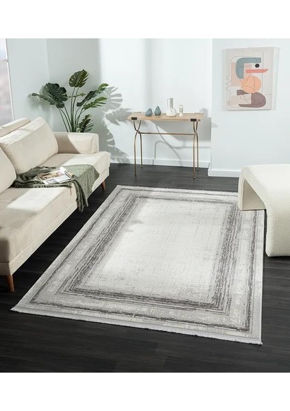 Dark DK018G Gri Halı Antrasit Detaylı Akrilik Tozuaz Modern Salon Halısı Yatak Odası Halısı Koridor modelleri