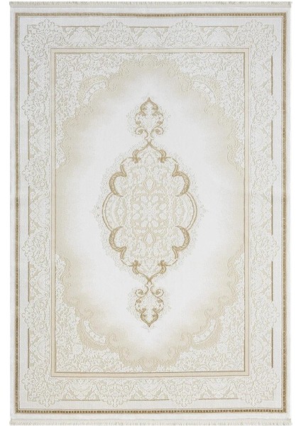 Elegance EG001A Beyaz Gold Sedef Detaylı Göbekli Modern Viskon Doğal Iplik Bambu Tozu Az