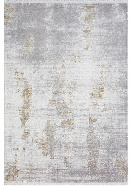 Elegance EG012A Gri Gold Detaylı Modern Viskon Doğal Iplik Bambu Halı Halısı