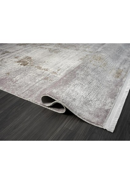 Elegance EG012A Gri Gold Detaylı Modern Viskon Doğal Iplik Bambu Halı Halısı fırsatları