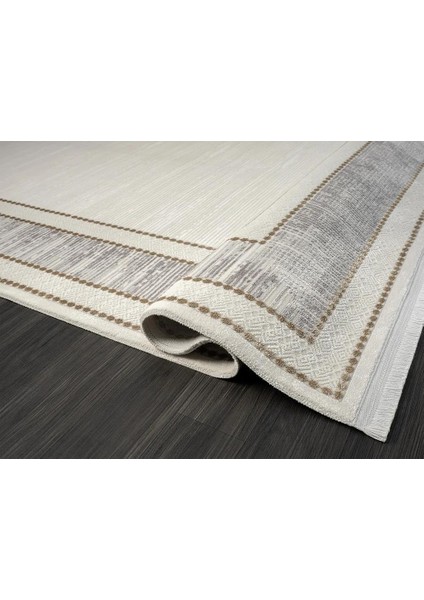 Elegance EG006A Gri Halı Gold Detaylı Viskon Doğal Iplik Bambu Halı Tozu Az Salon Halısı Yatak Odası fırsatları