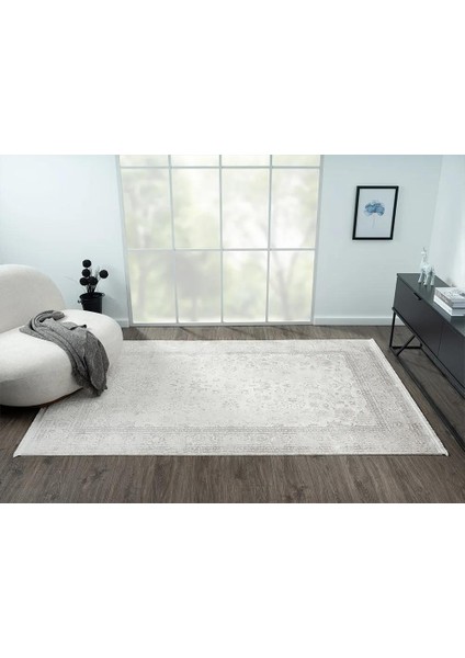 Elegance EG004A Gri Halı Antrasit Modern Klasik Desenli Viskon Doğal Iplik Bambu Halı fiyatları