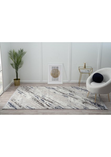 Tokyo TK003M Gri Halı Lacivert Deyatlı Modern Akrilik Halı Kaymaz Taban Salon Halısı fiyatları