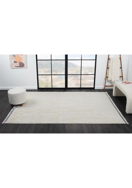 Wool WL004A Bej Halı Sisal Bukle Dekoratif Kabartmalı Halı Antialerjik Salon Halısı fiyatları