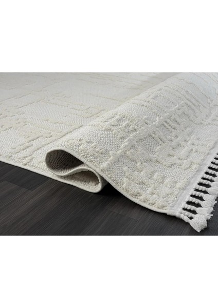 Wool WL004A Bej Halı Sisal Bukle Dekoratif Kabartmalı Halı Antialerjik Salon Halısı fırsatları