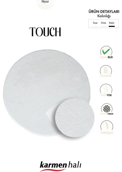 Post Touch TH001W Beyaz Halı Tavşan Tüyü Post Peluş Kürk Halı