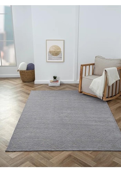 Lenda LD005A Antrasit Kilim Gold Detaylı Ince Antialerjik Kaymaz Taban Makinada Yıkanabilir Halı modelleri