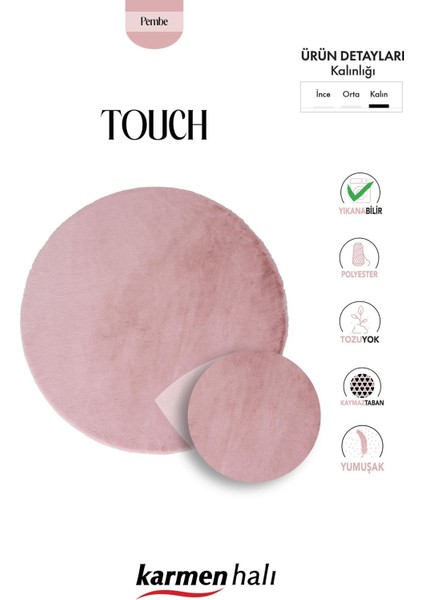 Post Touch TH001P Pembe Halı Post Peluş Kürk Halı