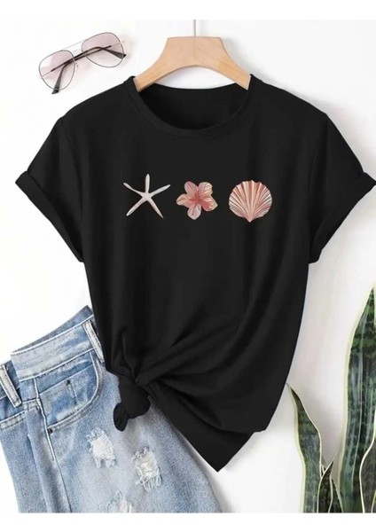 Deniz Yıldızı Özel Tasarım Ön Baskılı Tasarım Tshirt