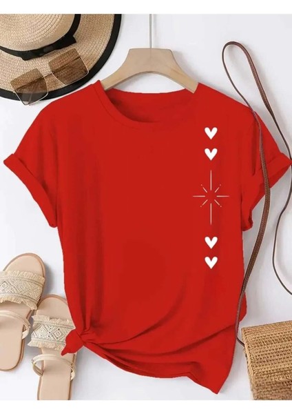 Kalp Işıltısı Özel Tasarım Ön Baskılı Tasarım Tshirt