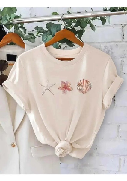 Deniz Yıldızı Özel Tasarım Ön Baskılı Tasarım Tshirt