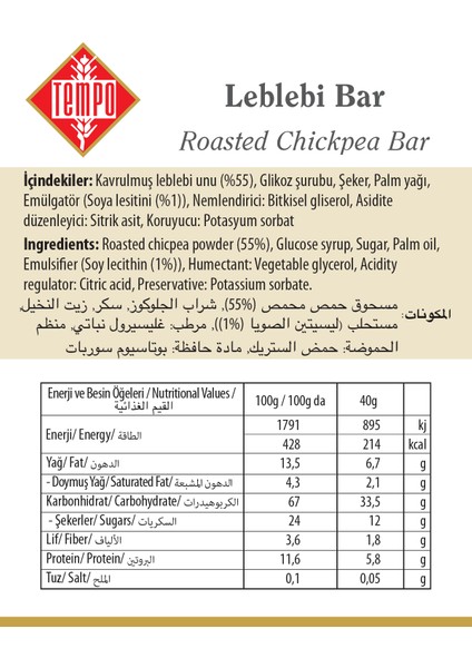 Leblebi Bar 50 G x 15 Adet indirimleri