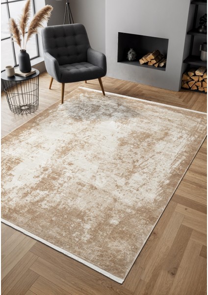 Cosmos CS003B Bej Halı Modern Detaylı Pamuk Taban Viskon Tozuaz Salon Yatak Odası Koridor Halısı fiyatları