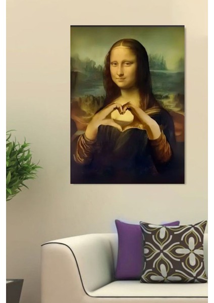 Komik Mono Lisa Kanvas Tablo Ev Duvar Salon Ofis Hediyelik Dekarasyon Süsü Ölçü Seçiniz :)