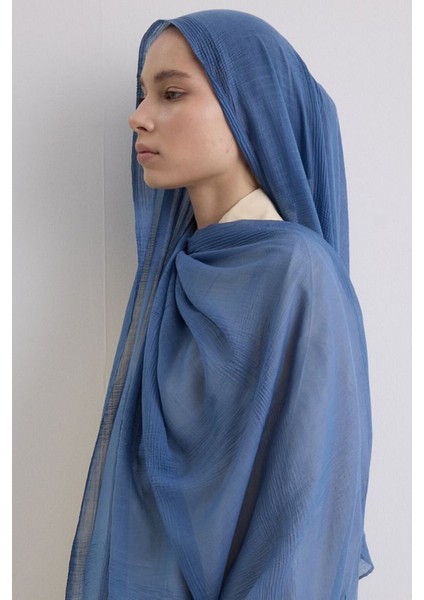 Brıce Indigo Uzun Saçak Püsküllü Pamuklu Şal modelleri