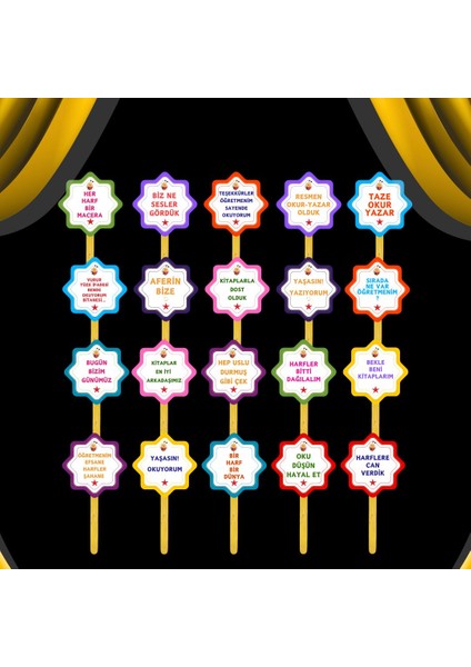 Okuma Bayramı / Şenliği Temalı 20 Li El Pankartları