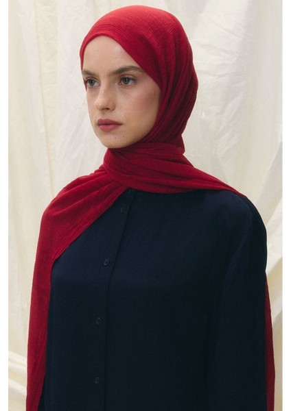 Brıce Kiraz Kırmızı Uzun Saçak Püsküllü Pamuklu Şal modelleri