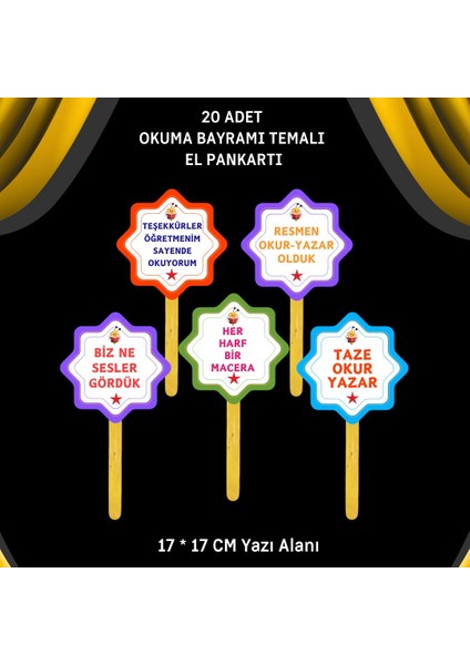 Okuma Bayramı / Şenliği Temalı 20 Li El Pankartları fiyatları