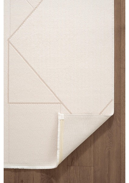 Leon LN002W Beyaz Halı Modern Desen Pamuk Taban Akrilik Tozuaz Salon Yatak Odası Koridor Halısı fırsatları