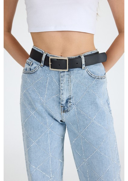 Siyah Gümüş Toka Detaylı Kemer 427 fiyatları