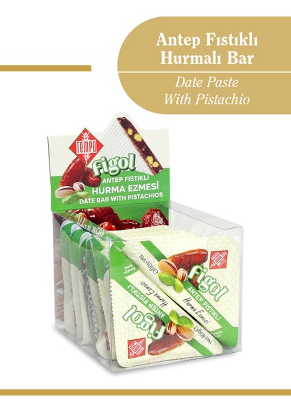 Figol Antep Fıstıklı Hurmalı Bar Üçgen 40 G x 12 Adet