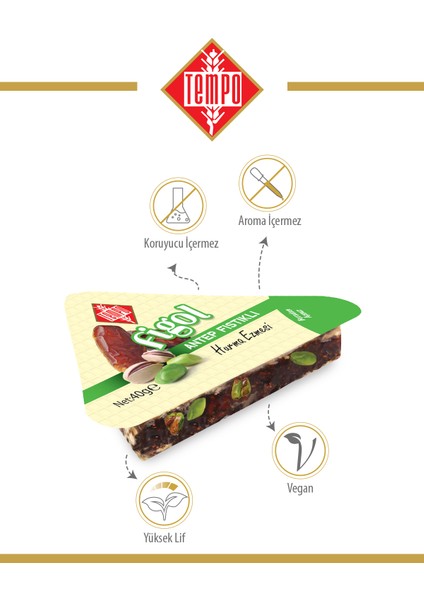 Figol Antep Fıstıklı Hurmalı Bar Üçgen 40 G x 12 Adet modelleri