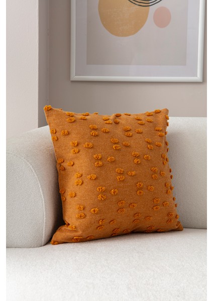 Nokta Desenli Punch Işlemeli Keten Kırlent Kılıfı 43X43CM, Dekoratif Kırlent Kılıfı fiyatları