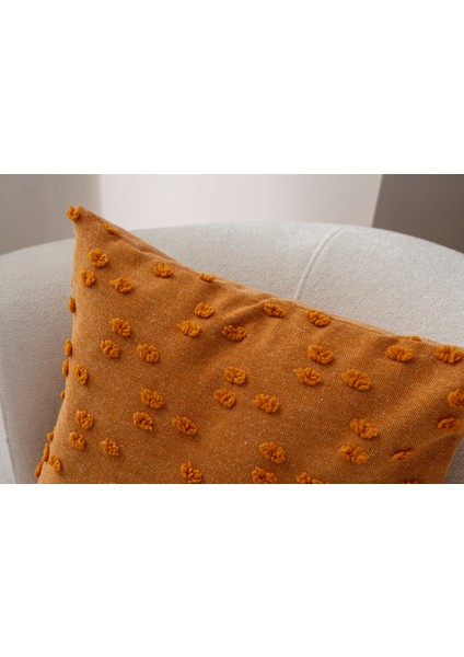 Nokta Desenli Punch Işlemeli Keten Kırlent Kılıfı 43X43CM, Dekoratif Kırlent Kılıfı modelleri