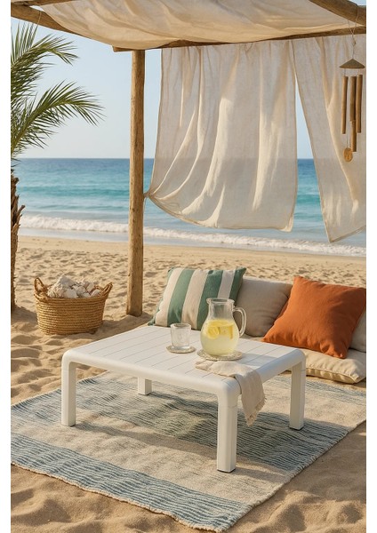 Lara Sehpa Balkon&teras Bahçe Koltuk / Beyaz