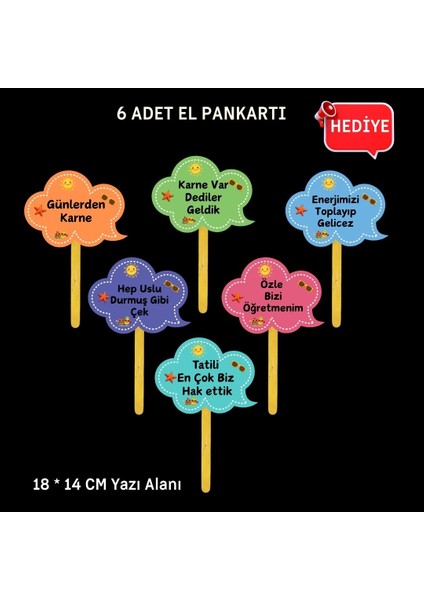 Şimdi Tatil Zamanı Karne Günü Pano Süsü (El Pankartı Hediyeli) modelleri