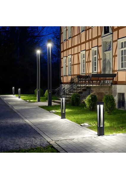 Mavora 75 cm Yürüyüş Yolu Bahçe Aydınlatması | Modern Bollard Aydınlatma | Antrasit