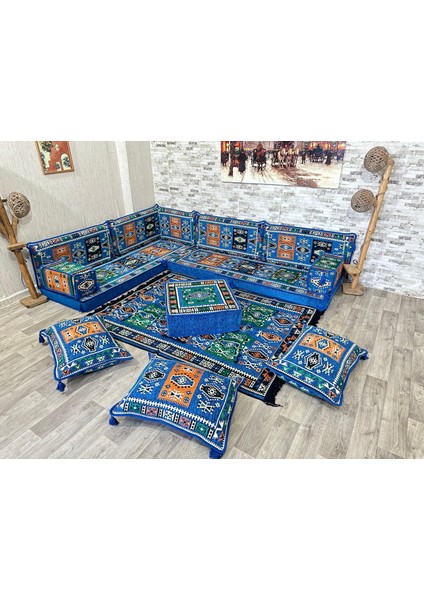 Şark Köşesi Milas Desenli Köşe Takımı Mavi fiyatları
