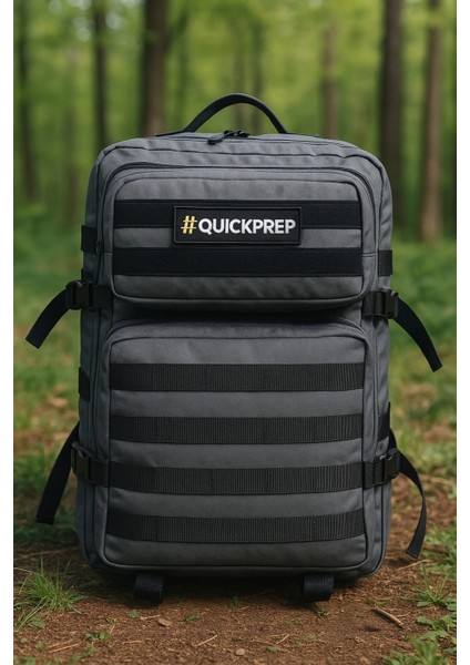 Taktik Sırt Çantası 45L - Outdoor, Kamp, Spor ve Günlük Kullanım Için Askeri Tarz Su Geçirmez Çanta (Gri)