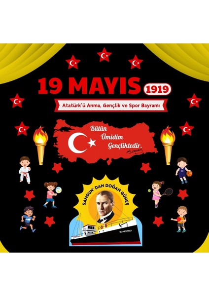 19 Mayıs Atatürk Ü Anma Gençlik ve Spor Bayramı Okul Panosu