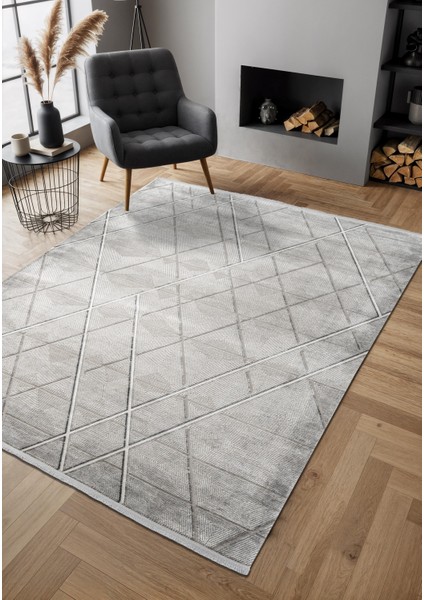 Cosmos CS007G Gri Halı Modern Detaylı Pamuk Taban Viskon Tozuaz Salon Yatak Odası Koridor Halısı fiyatları
