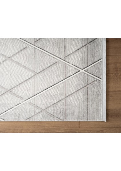Cosmos CS007G Gri Halı Modern Detaylı Pamuk Taban Viskon Tozuaz Salon Yatak Odası Koridor Halısı fırsatları