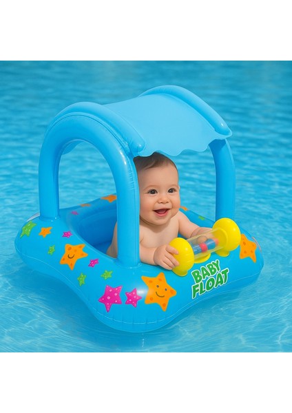 Gölgelikli ve Oyuncaklı Baby Float Bebek Yüzme Simidi