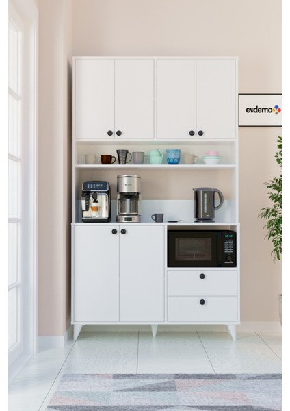 Silva Kahve Köşesi Çok Amaçlı Dolap Beyaz