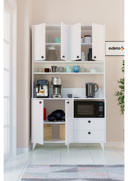 Silva Kahve Köşesi Çok Amaçlı Dolap Beyaz modelleri