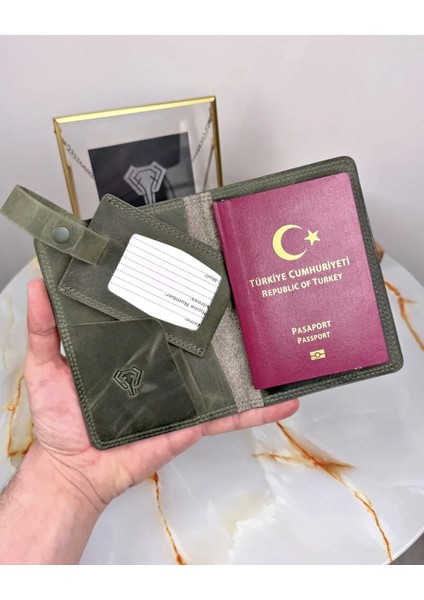 Hakiki Deri Pasaport Kılıfı ve Valiz Etiketi 2038