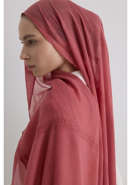 Brıce Gül Kurusu Uzun Saçak Püsküllü Pamuklu Şal