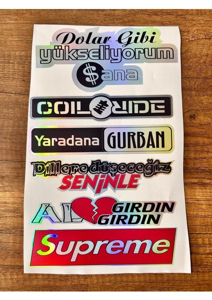 Oto Arka Cam Yazısı Hologramlı Yan Kapı, Yan Cam Stickerı Dolar Gibi