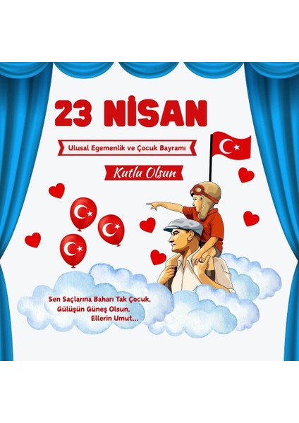 23 Nisan Ulusal Egemenlik ve Çocuk Bayramı Pano Süsü